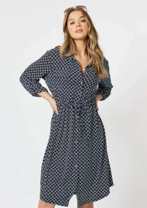 Maxi Dresses|Knee Length Dresses>Threadz Alexa Dress - Navy Size 10