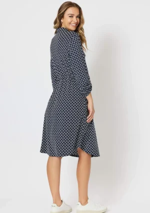 Maxi Dresses|Knee Length Dresses>Threadz Alexa Dress - Navy Size 10