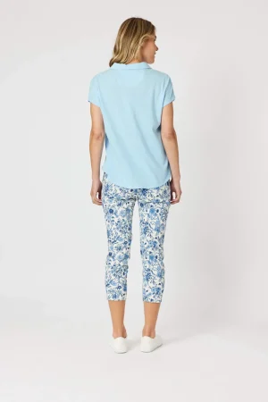 Pants Edit|Casual Pants>Gordon Smith Alexandria Floral Print Pant - Blue/White
