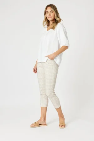 Pants Edit|Casual Pants>Gordon Smith Alexis Gingham Print Pant - Natural