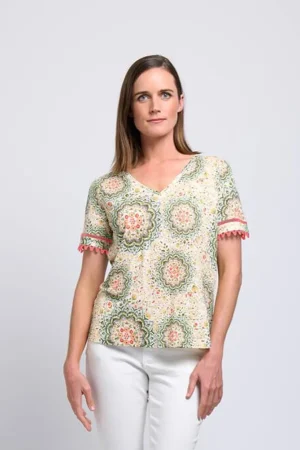 Tops|Tops>Foil All The Trimmings Top - Mandala Size 12