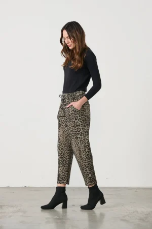 Pants Edit|Caju>Caju Animal Khaki Crop Pant
