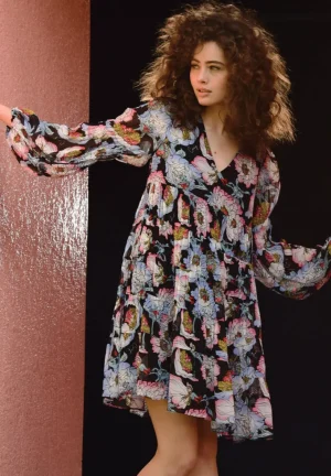 Maxi Dresses|Knee Length Dresses>Trelise Cooper As Far As I Can Mini  Dress- Blue u0026 Pink - Coop