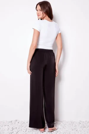 Up! Pants|Pants Edit>Up! Pants Belize Satin Wide-Leg Full Length Pant - Black