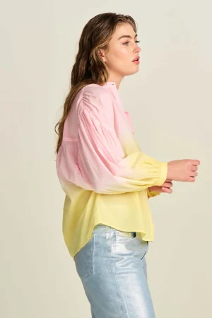 Shirts Edit|POM Amsterdam>POM Amsterdam Blooming Pink Faded Shirt