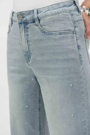 Pants Edit|Jeans>Joseph Ribkoff Bon Voyage Wide Leg Stretch Jean With Crystals 252916 Size 8