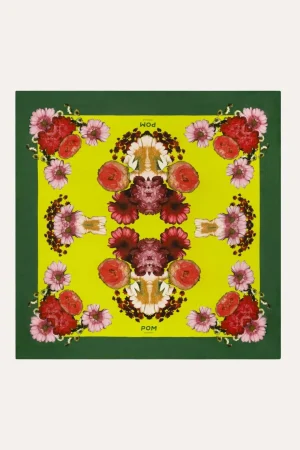Scarves|POM Amsterdam>POM Amsterdam Bouquet Lime Shawl