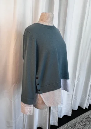 Knitwear|FOIL>Foil Business Time, Layered Look Sweater