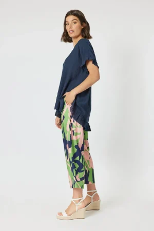 Tops|Tops>Clarity Button Back Top - Navy