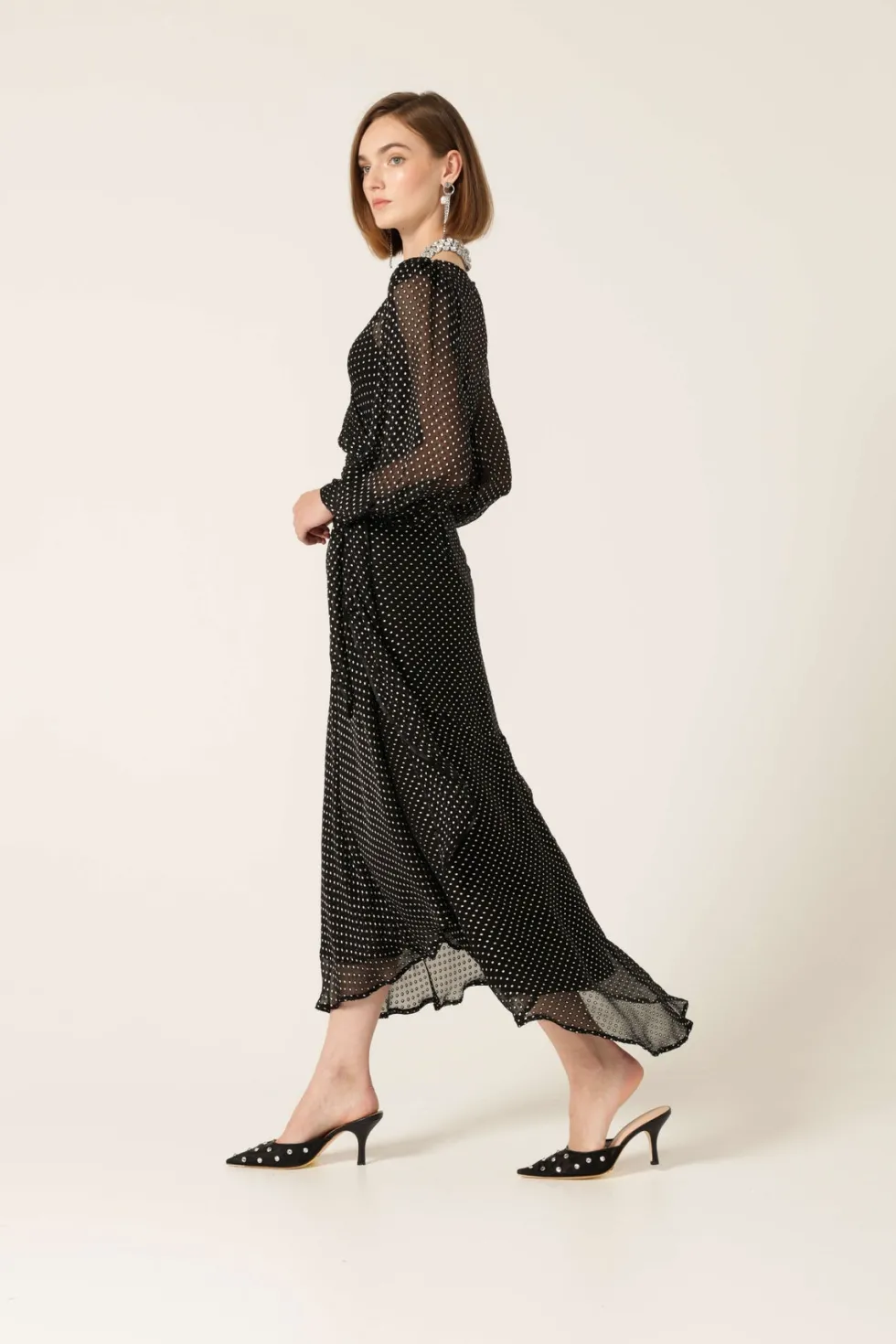 calais-wrap-dress-black-u0026-PKeBCzHz-3.webp Wrap Dresses|Sacha Drake>Sacha Drake Calais Wrap Dress Black u0026 Cream Soft Spot