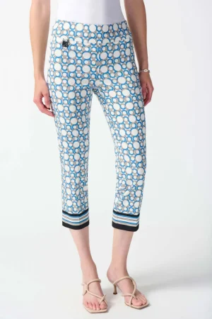 Dress Pants|Joseph Ribkoff>Joseph Ribkoff Casablanca Millenium Geometric Print  Crop Pant 242148 Size 10