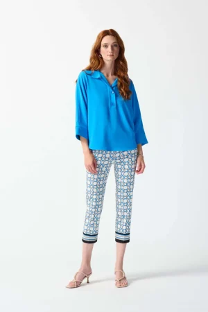 Dress Pants|Joseph Ribkoff>Joseph Ribkoff Casablanca Millenium Geometric Print  Crop Pant 242148 Size 10