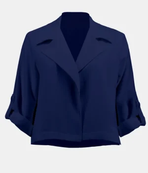 Jackets|Joseph Ribkoff>Joseph Ribkoff Casablanca Woven Boxy Cover Up -Midnight Blue 242059