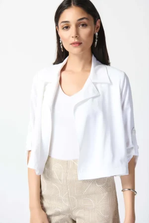 Jackets|Joseph Ribkoff>Joseph Ribkoff Casablanca Woven Boxy Cover Up - Vanilla 242059