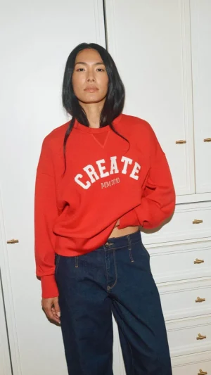 Mos Mosh|Festive Fits>Mos Mosh Celli Sweatshirt  - Red