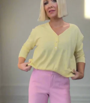 Knitwear|Mos Mosh>Mos Mosh Chani Placket Knit - French Vanilla