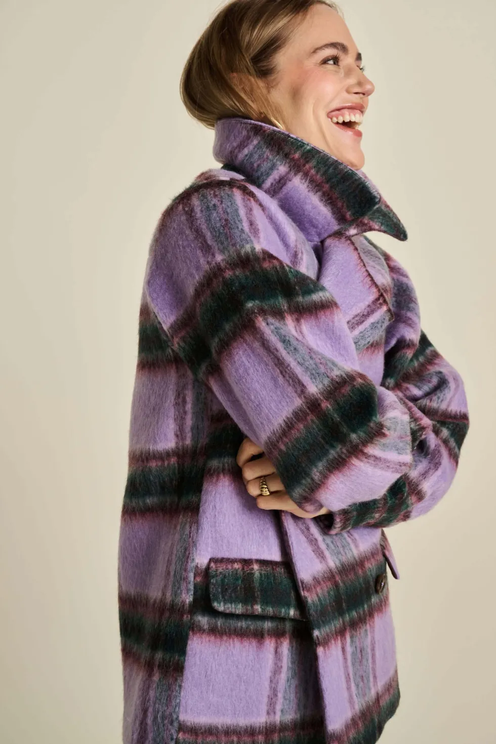 checks-lavender-over-sized-coa-COcbKnCN-1.webp Jackets|POM Amsterdam>POM Amsterdam Checks Lavender Over-sized Coat