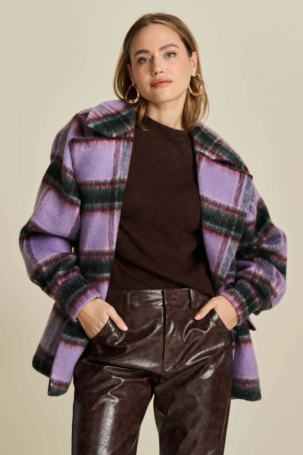 checks-lavender-over-sized-coa-COcbKnCN-5.webp Jackets|POM Amsterdam>POM Amsterdam Checks Lavender Over-sized Coat