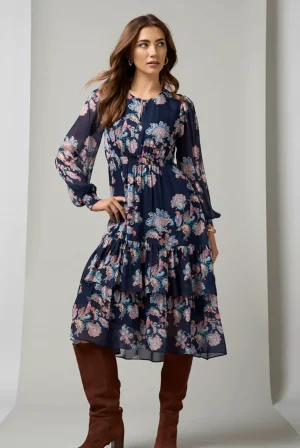 Midi Dresses|Loobies Story>Loobies Story Chelsea Dress - Indigo