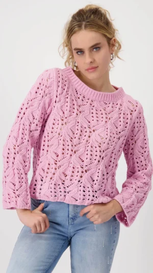 Knitwear|Monari>Monari Chenille Sweater - Bubblegum