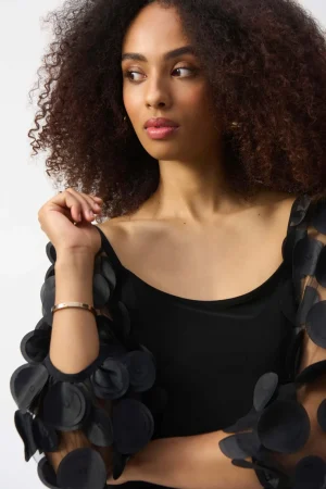 Joseph Ribkoff|Festive Fits>Joseph Ribkoff Chic Spotting Funky Top With 3D Dot Sleeves 251273