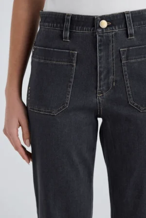 Pants Edit|Casual Pants>Lania Chrome Jean - Charcoal/White