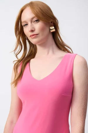 Joseph Ribkoff|Women's Work Dresses & Work Wear>Joseph Ribkoff Classic V Neck Cami - Bubble Gum 201546S25