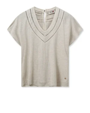 Tees|Mos Mosh>Mos Mosh Coel V Neck Tee - Cement