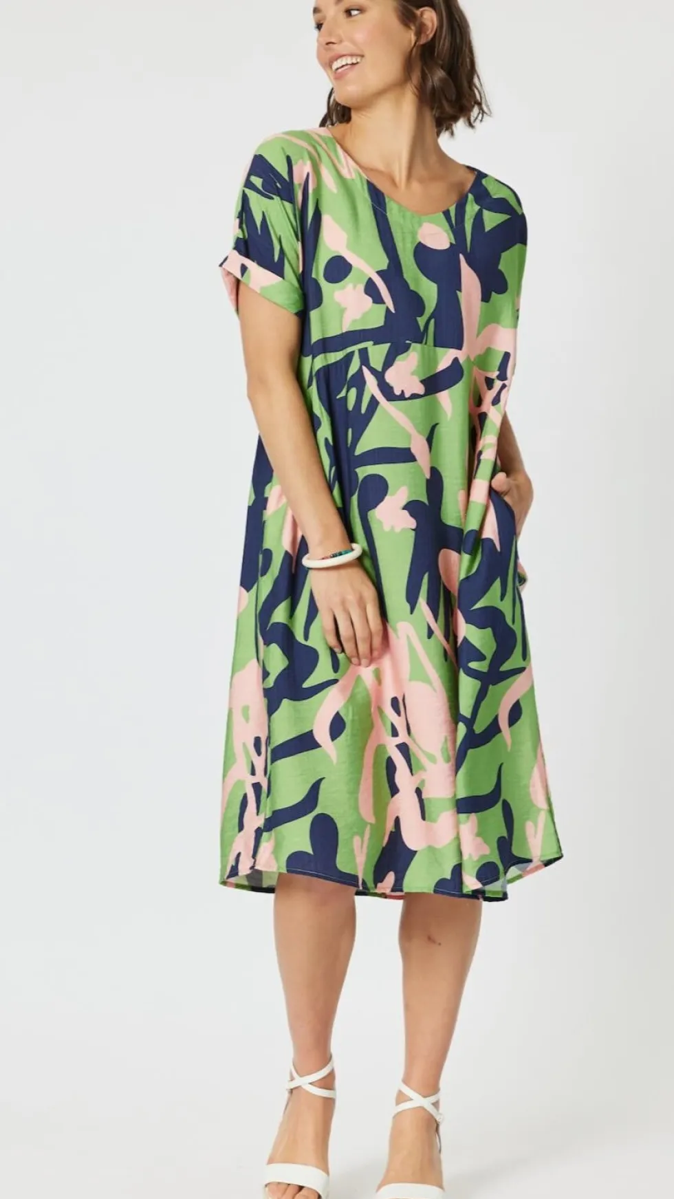 como-printed-dress-green-siz-GjALPJlI-0.webp Midi Dresses|Clarity>Clarity Como Printed Dress - Green Size 8/10