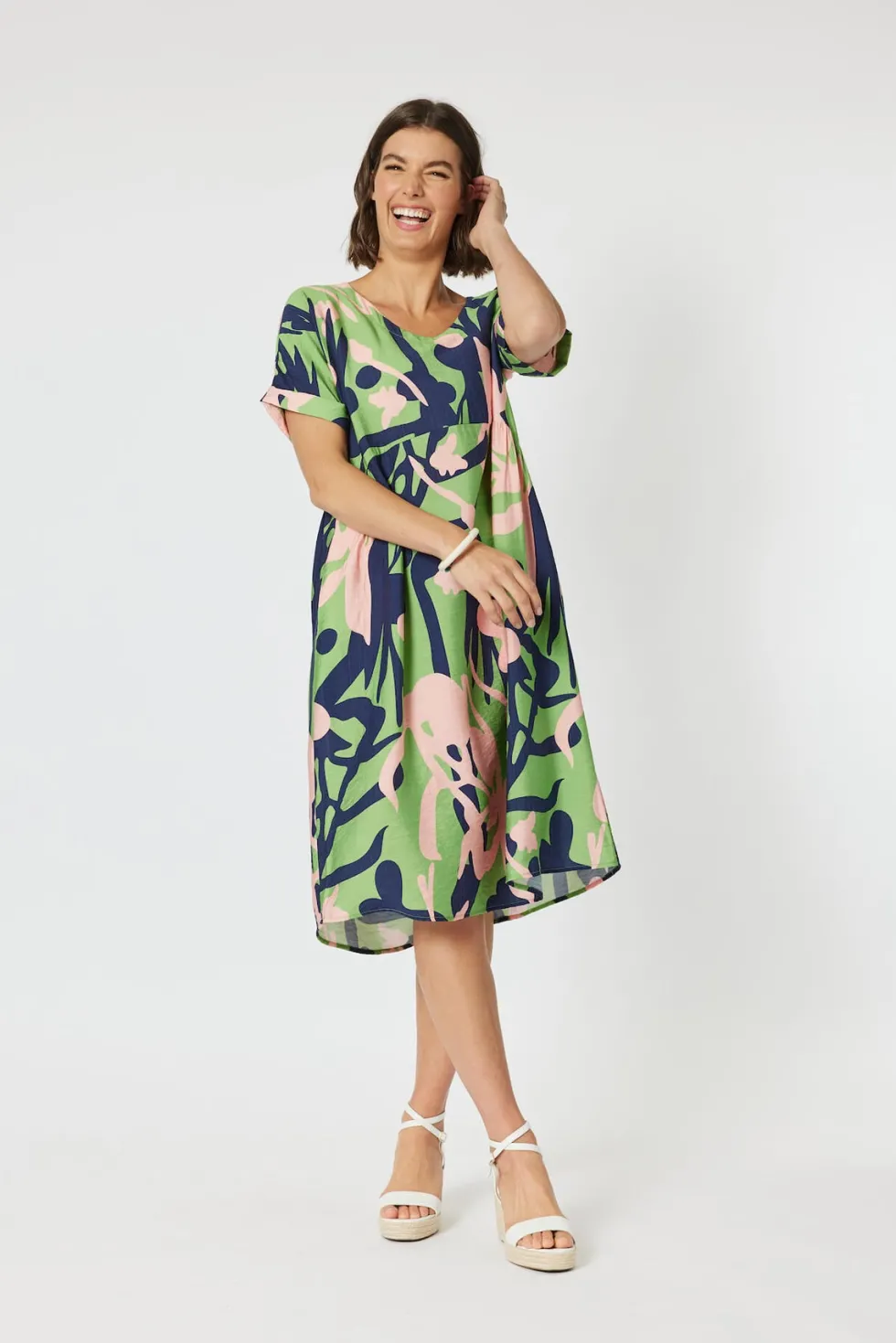 como-printed-dress-green-siz-GjALPJlI-4.webp Midi Dresses|Clarity>Clarity Como Printed Dress - Green Size 8/10