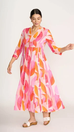 Shirts Edit|Shirt Dresses>Foil Cruisin' Dress - Feeling Peachy