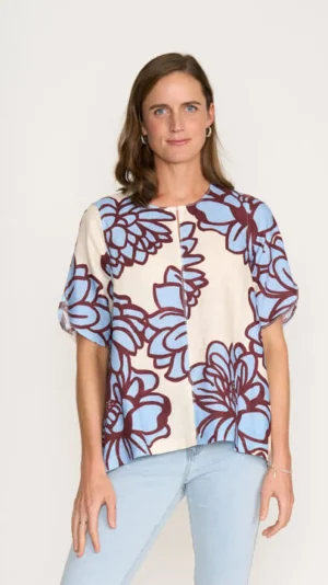 Tops|Tops>Foil Delightful Top - Bloom