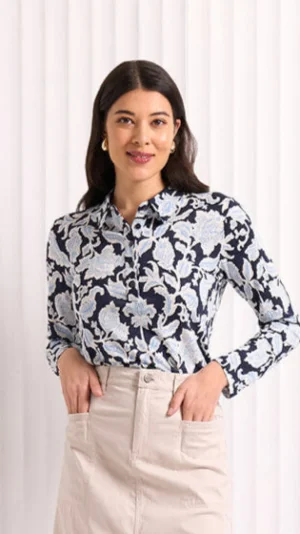 Midi Dresses|Tops>Foil Down For Business Top