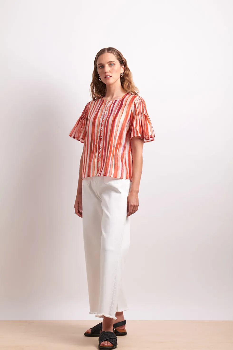 draw-the-line-blouse-koi-str-bbKJsFco-2.webp Sleeved Dresses|Blouses>Neris Draw The Line Blouse - Koi Stripe