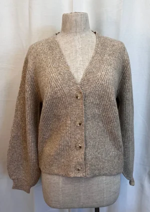 Knitwear|FOIL>Foil Fashionista Cardi - Oat Size S