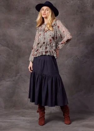 Blouses|Loobies Story>Loobies Story Fearless Ruffle Top - Bone Size 10