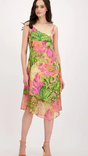 Lucky Lasts>Monari Flower Print Midi Dress - Pink Size 14