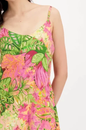 Lucky Lasts>Monari Flower Print Midi Dress - Pink Size 14