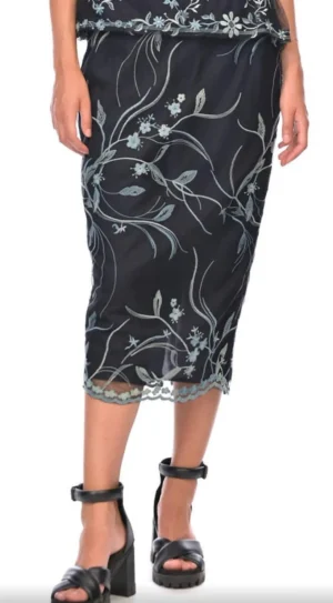Skirts>Megan Salmon Gardenia Madmen Skirt - Navy