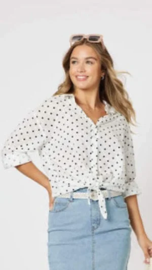 Shirts Edit|Threadz>Threadz Get Dotty Shirt - Navy Dot Size 10
