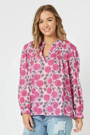 Blouses|Threadz>Threadz Getaway Blouse - Hot Pink Size 16