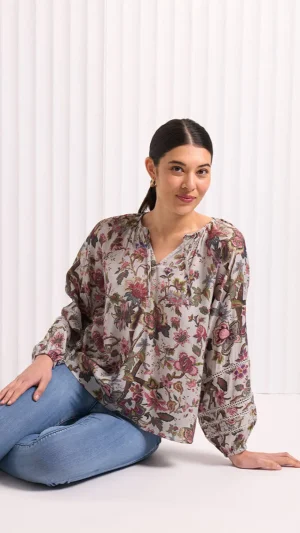 Blouses|FOIL>Foil Good Vintage Blouse - Floral Ecru