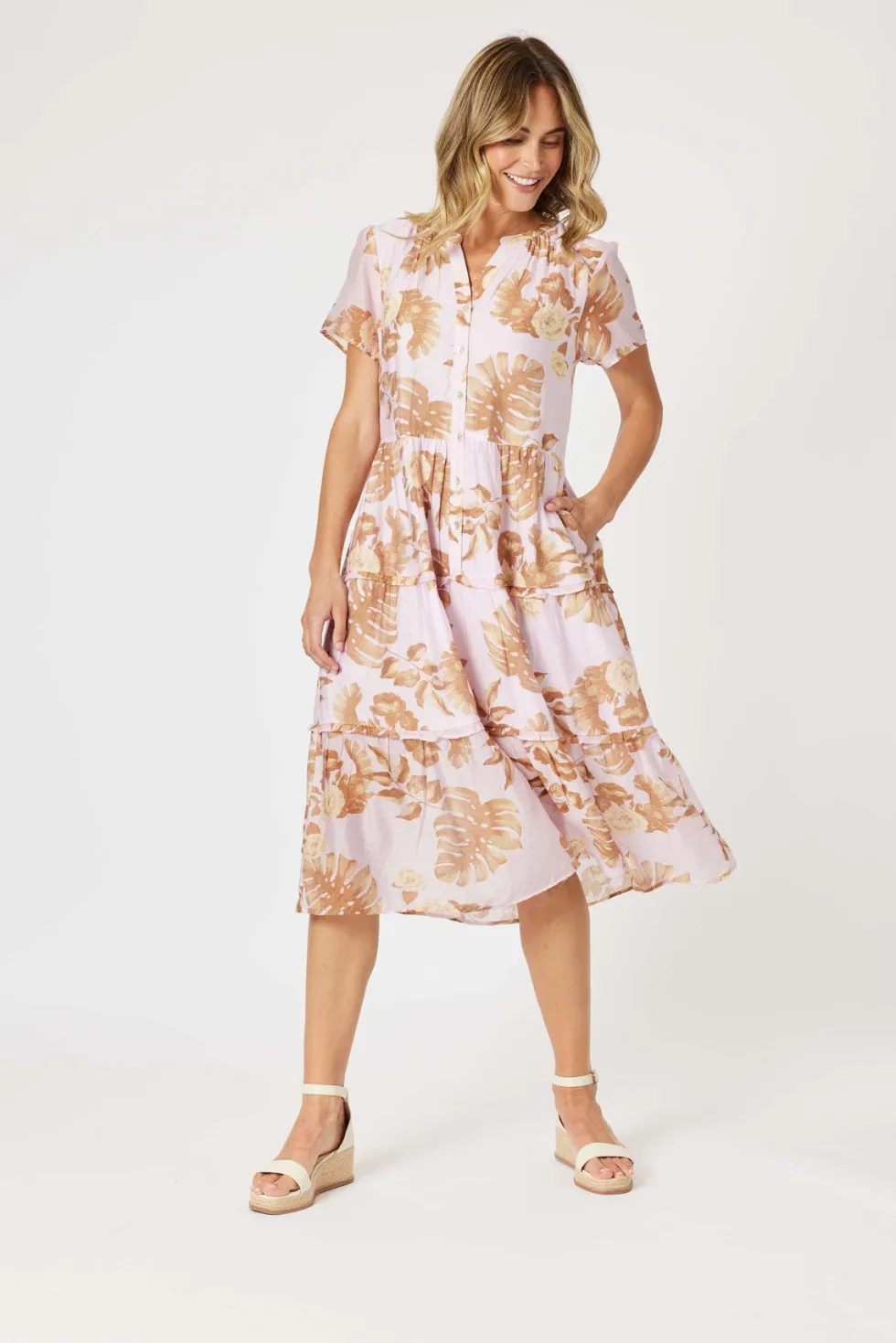 haiti-floral-dress-pinknatur-sAZlSJei-3.webp Shirts Edit|Shirt Dresses>Gordon Smith Haiti Floral Dress - Pink/Natural