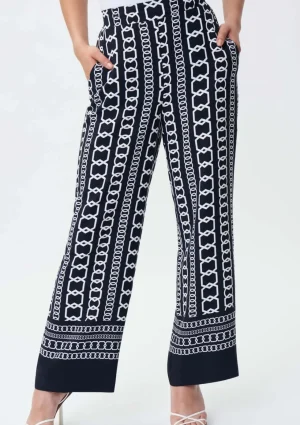 Lucky Lasts>Joseph Ribkoff Hamptons Chain Pants - Midnight Blue 231198 Au6