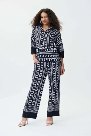 Lucky Lasts>Joseph Ribkoff Hamptons Chain Pants - Midnight Blue 231198 Au6