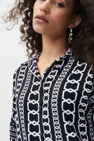 Tops|Tops>Joseph Ribkoff Hamptons Chain Reaction Shirt - Midnight 231215