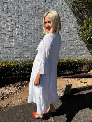 Midi Dresses|Lucky Lasts>Samsaara Hana Dress - Gold Thread Size S