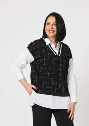 Clarity>Clarity Harper V neck 2 in 1 Top