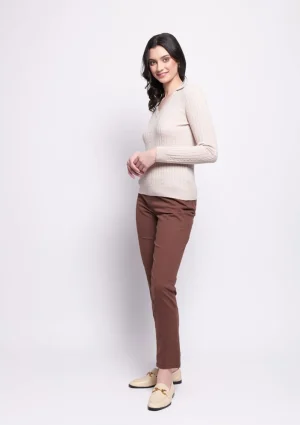 Pants Edit|FOIL>Foil Holey Moley Trouser - Sepia