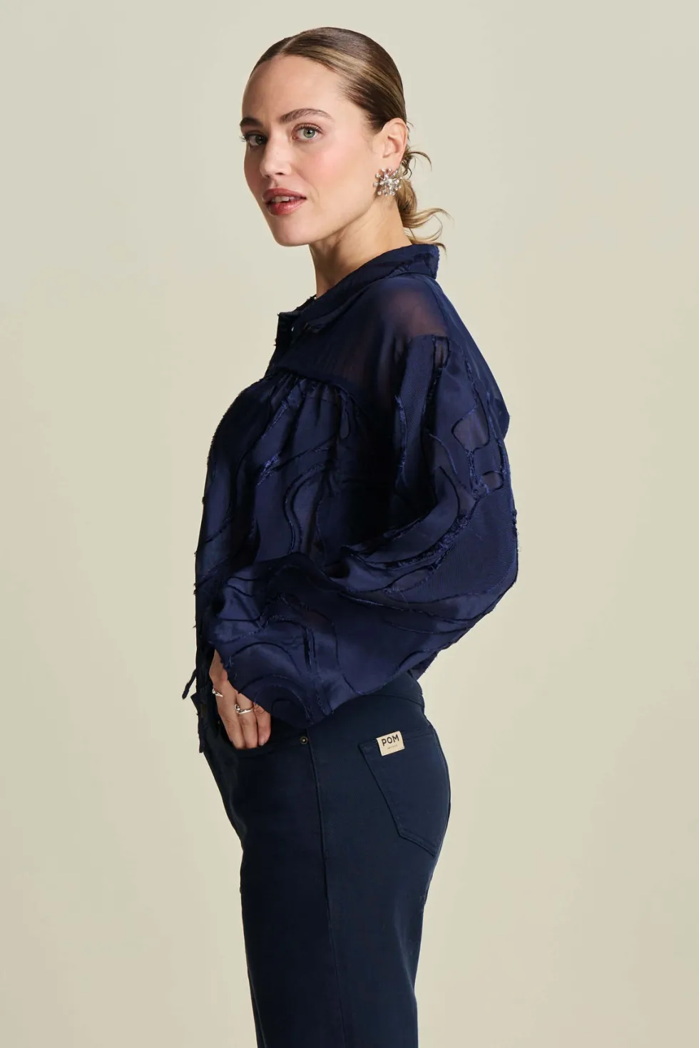 jacquard-midnight-blue-blouse-DnyaoPvD-3.webp Blouses|POM Amsterdam>POM Amsterdam Jacquard Midnight Blue Blouse Size 14